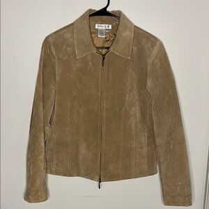 Tan Leather Collared Jacket
